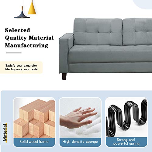 Merax Small Sofa Couch Set Upholstered Armchair and 3-Seat Sofa Living Room Furniture Set