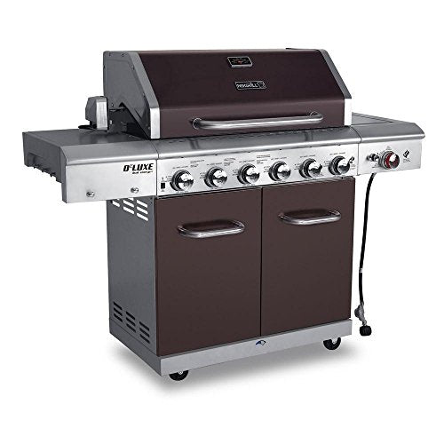 Nexgrill Industries 720-0896E Deluxe 6-Burner Propane Gas Grill in Mocha with Ceramic Searing Side Burner