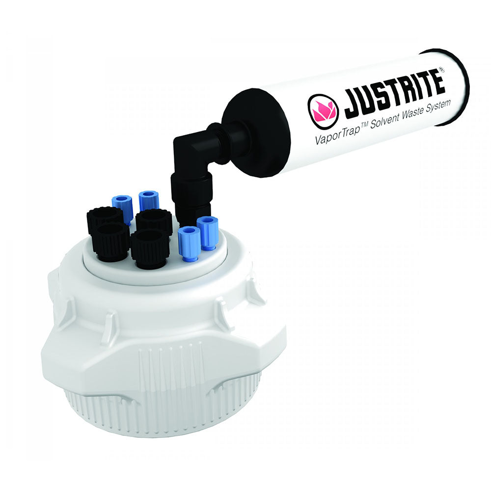 Justrite VaporTrap™ Cap with Filter Kit, 83mm Cap, 4 Ports 1/8