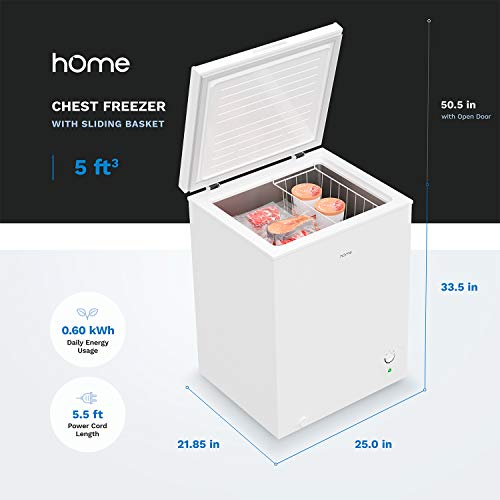 hOmeLabs HME030285N Chest Freezer, 5 Cubic Feet