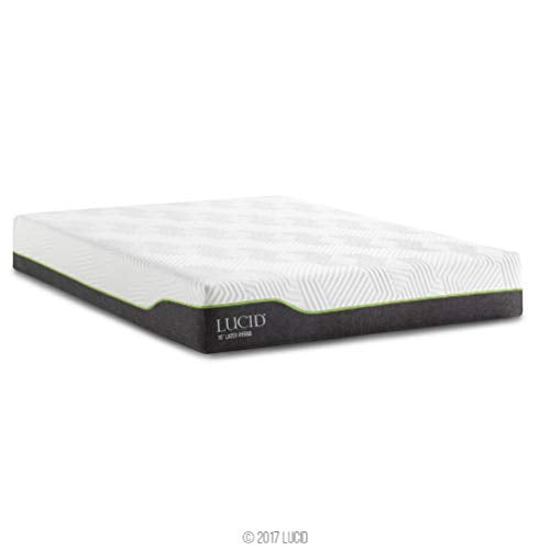 LUCID 10 Inch Latex Hybrid Mattress - Memory Foam - Responsive Latex - Steel Coils - Medium Feel - Temperature Neutral