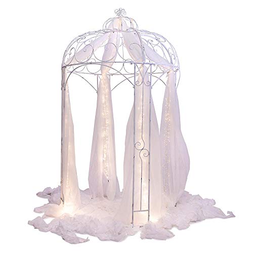 Anderson's White Metal Garden Gazebo, Photo Ops, Light-Up Décor
