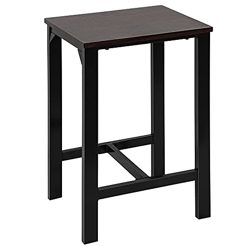 PovKeever Harper Bright Designs 5 Piece Dining Set Wood and Metal Pub Table with 4 Bar Stools,Espresso