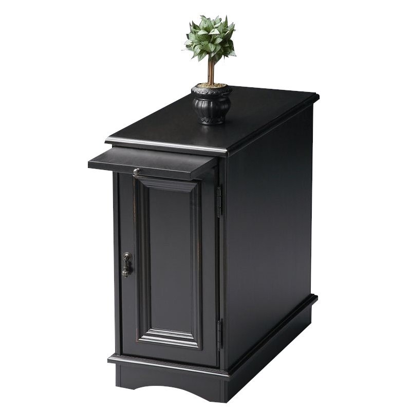 Transitional Chairside Chest in Black Licorice