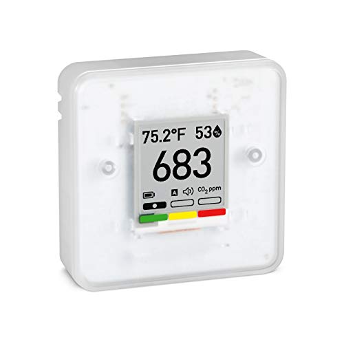 SAF Aranet4 Home: Wireless Indoor Air Quality Monitor for Home, Office or School [CO2, Temperature, Humidity and More] Portable, Battery Powered, E-Ink Screen, App for Configuration & Data History