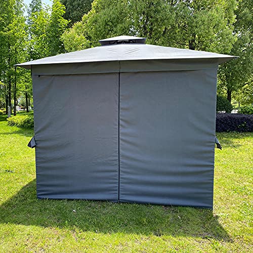 10'x10'Gazebos for Patios in Garden & Outdoor Gazebo Curtains Gazebo Tent with Four-Sided Curtains Outdoor Gazebo Canopy Shelter with 100 Square Feet of Shade（Grey）