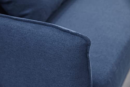 CINNIC Sofa Couch, Modern Decor Fabric Sofa, Couch Furniture Suitable for Small Spaces Living Room, Soft Fabric Upholstery, Easy, Tool-Free Assembly (Sofa, Blue)