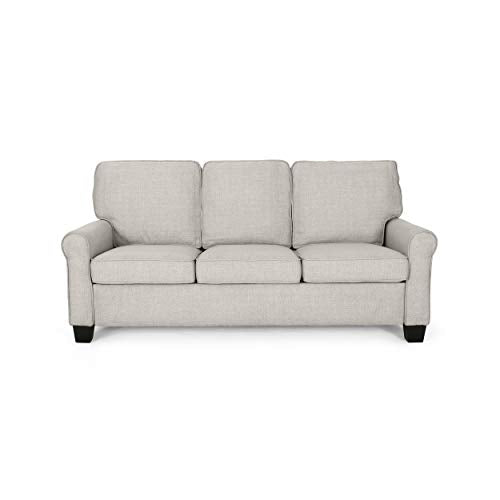 Christopher Knight Home Bridget 3-Seater Sofa, Traditional, Modern, Beige, Dark Brown