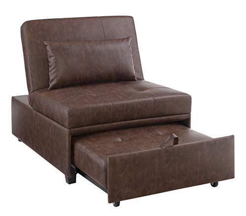 Powell Marnie Brown Faux Leather Sofa Bed