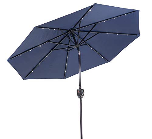 Sun-Ray 811042 Solar Patio Umbrella, Navy