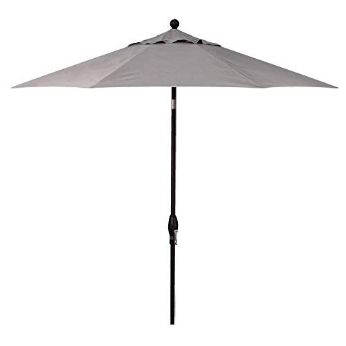 Treasure Garden 9-Foot Push-Button Tilt Market Umbrella with Black Frame and Obravia (4 YR Warranty) Fabric: Boulder