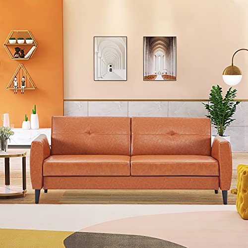 Sofa Bed Sleeper Sofas for Living Room, PU Leather Convertible Folding Sofa Bed Loveseat with Storage Box for Compact Living Space Apartment, Dorm