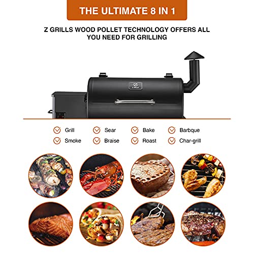 Z GRILLS 550B2 Wood Pellet Grill & Electric Smoker BBQ Combo with Auto Temperature Control | 2021 Upgrade | 553 sq in Black
