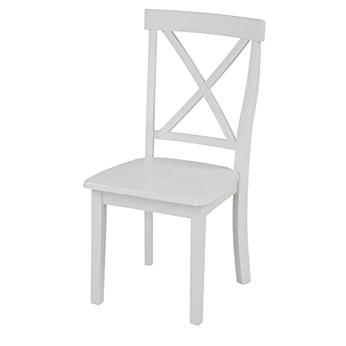 Timpfee Harper Bright Designs 5 Piece Dining Set Rubber Wood/ 1 Table with Marble Top and 4 Chair/Kitchen Room Dining Room Furniture (White)