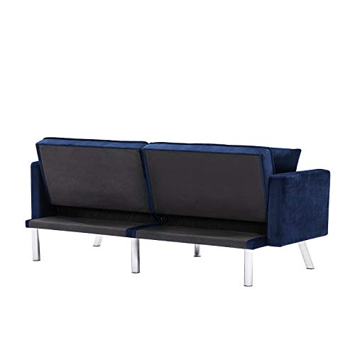 PovKeever Convertible Velvet Sofa,Modern Futon Sofa Bed Recliner Couch Accent Loveseat Sofa Home Living Room Furniture