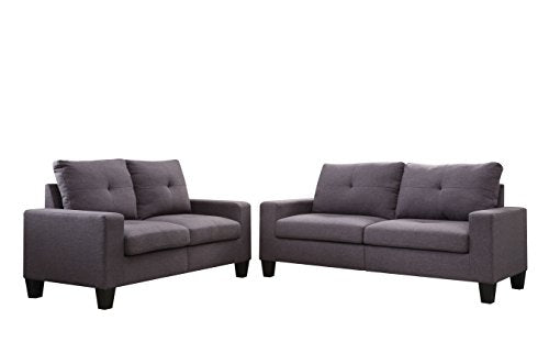 ACME Platinum II Sofa & Loveseat - 52735 - Gray Linen