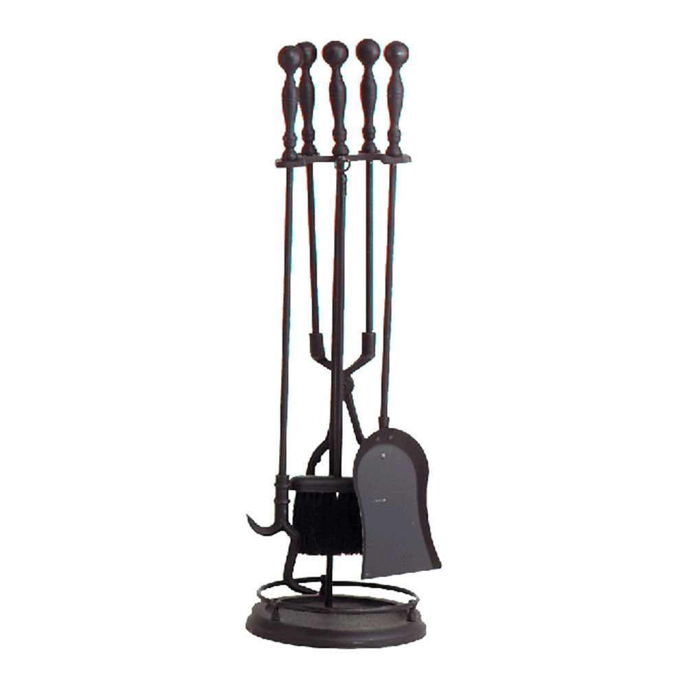Dagan 5-Piece Black Fireset With Rail