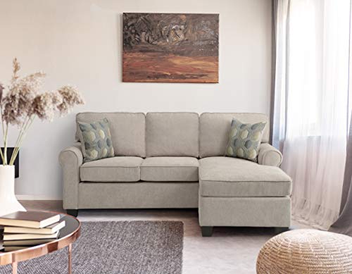 Lexicon Pescadero Fabric Reversible Sofa Chaise with 2 Pillows, 82