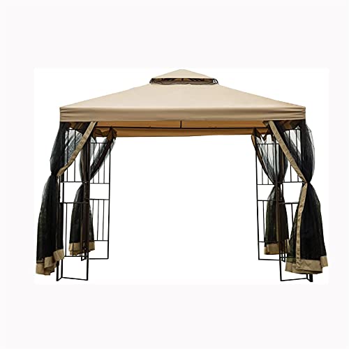 10x10 Ft Outdoor Patio Gazebos Garden Canopy Tents with Ventilated Double Roof Mosquito Net(Detachable Mesh Screen On All Sides),Shading Waterproof Pergola Suitable for Lawn Garden Backyard and Deck