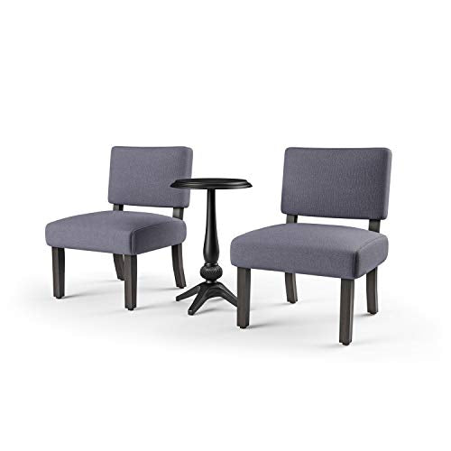 Furniture of America Rise Transitional Upholstered Accent Chair and Round Table Set, Gray