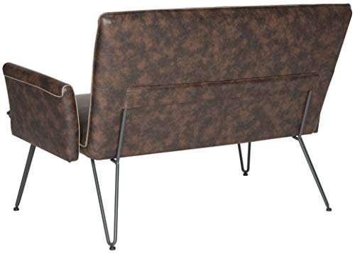 Safavieh Home Collection Johannes Mid-Century Modern Antique Brown Settee