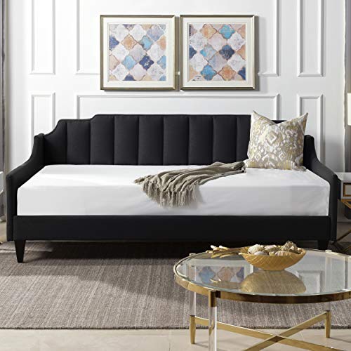 Jennifer Taylor Home Edgar Channel Sofa Bed, Jet Black