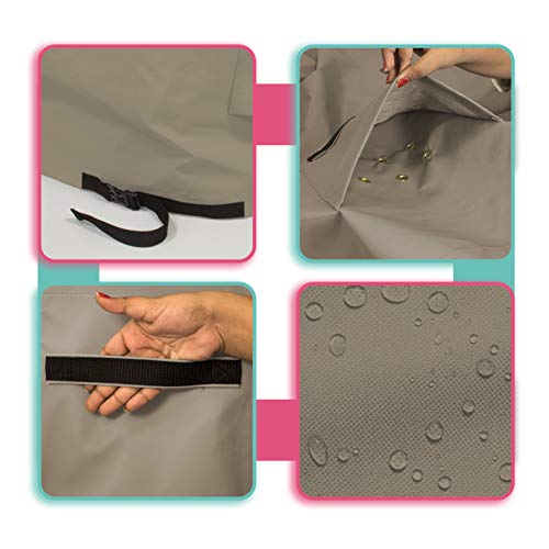 Outdoor Kitchen Cover 12 Oz Waterproof - Left - Customize Your Kitchen Cover with Any Dimensions - 100% Weather Resistant Outdoor Kitchen Island Cover (Beige)