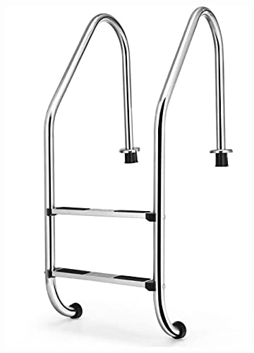 HomyDelight Pool & Spa Accessory, 2-Step Stainless Steel Non-Slip Swimming Pool Ladder