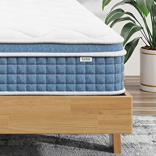 Queen Mattress -10 Inch Hybrid Innerspring Mattress in a Box,Koorlian Cool Comfort Mattress with Breathable Soft Foam and Pocket Spring,Motion Isolation,Mattress-Queen Size,180 Night Trial