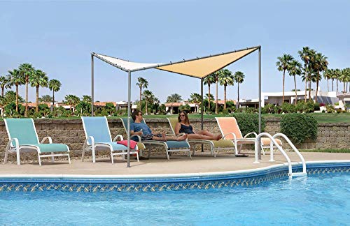 ShelterLogic 10' x 10' Del Ray Gazebo Canopy Charcoal Carbon Steel Frame and Marzipan Tan Water-Resistant and Sun Protection Cover