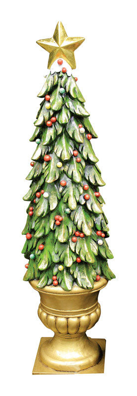 Puleo  Christmas Tree  Holiday Decoration  Multicolored  Resin  1 each