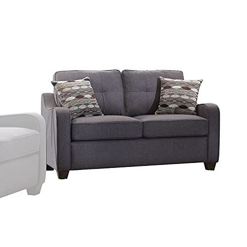 ACME Furniture 53791 Cleavon II Loveseat with 2 Pillows, Gray Linen