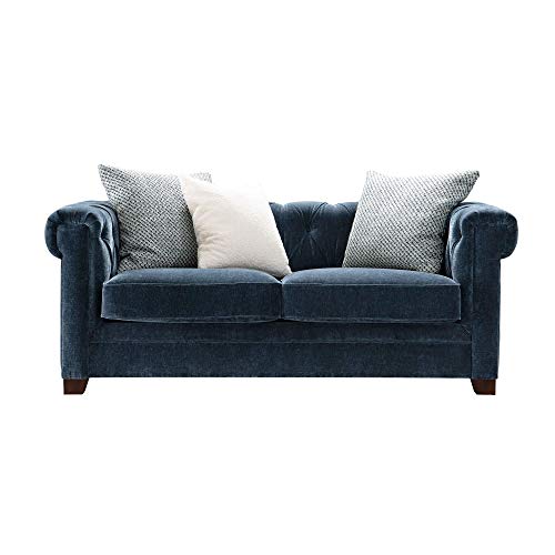 Acanva Chesterfield Mid Century Velvet Tufted Sofa for Living Room Bedroom with Throw Pillows, 69