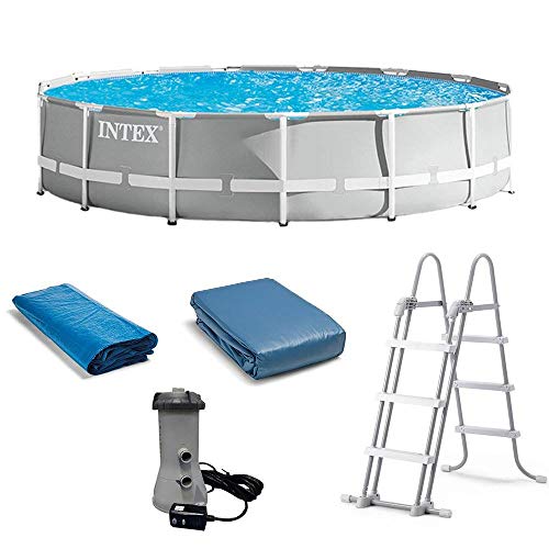 Intex 15ft x 42in Prism Frame Swimming Pool Set with Rechargeable Pool Vacuum