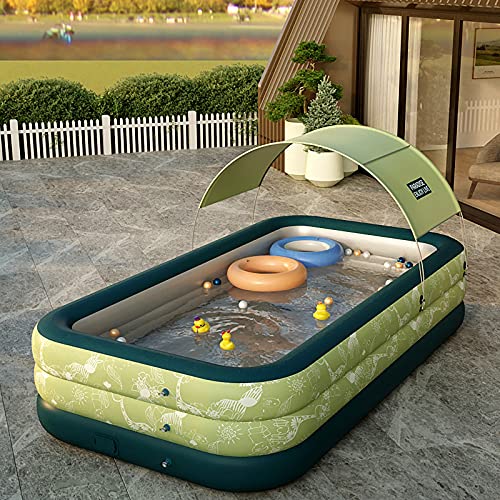 coersd 2.1m Family Inflation Swimming Pool Baby Ocean Ball Sand Pool Bath Toys Square Summer Outdoor Yard Water Entertainment Inflate Pool Full-Sized Family Above Ground Swimming Pool