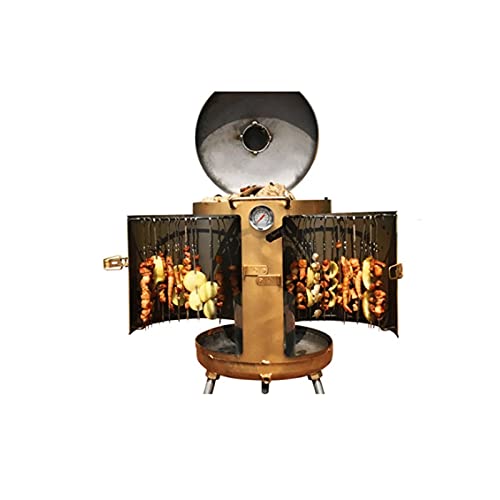 QIAOLI Hanging Barbecue Grill Charcoal Grill Portable Barbecue Grill Outdoor Indoor Barbecue Grill for Home Courtyard Garden Villa (Color : Gold)