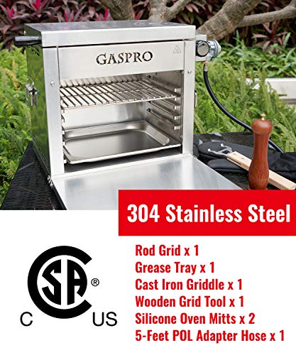 GASPRO Multi-Tasking Propane Infrared Outdoor Cooking Master, XL Steakhouse & Cast-Iron Griddle 2-in-1, Dustproof Foldable Panel