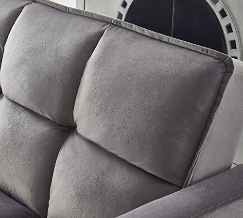 Legend Furniture 76''Comfortable Velvet Sleeper Sofa Bed Sofabed, Grey