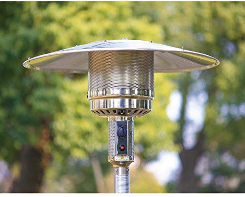 SuccessfulHome Premium 48000BTU Portable Propane Patio Heater, Outdoor Floor Free Standing Portable Patio Gas Patio Heater with Wheels, Easy to Move Heater, for Outdoor Use (48000)
