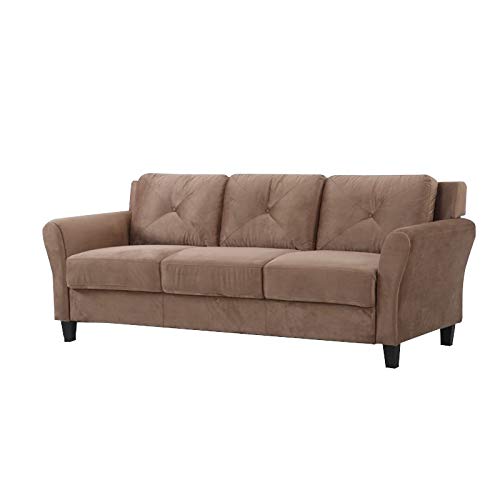 Hawthorne Collections Rolled Arm Sofa in Brown