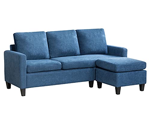 Sofa Sectional Sofa Furniture Set Futon Sofa Modern Convertible L-Shaped Couches Sofa Set Fabric Sofa Corner Sofa with Upholstered Contemporary for Living Room (Blue)