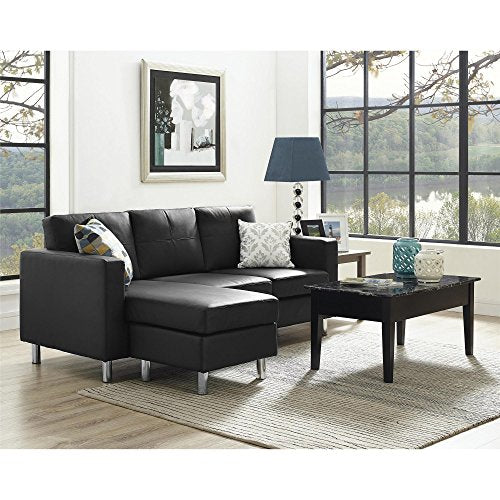 Small Spaces Configurable Sectional Sofa, Black