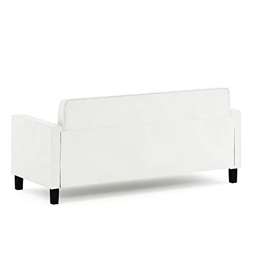 FURINNO Brive Contemporary Tufted 3-Seater Sofa Couch for Living Room, White Faux Leather