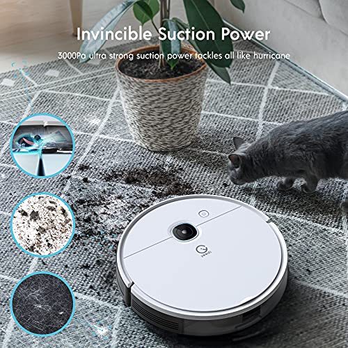 yeedi Vac Station Robot Vacuum and Mop, Self-Emptying 3 in 1, 30 Days Auto Empty, 3000Pa Suction, Carpet Detect, Smart Mapping, Editable Map, Clean Schedule, Virtual Boundary, 200mins Runtime