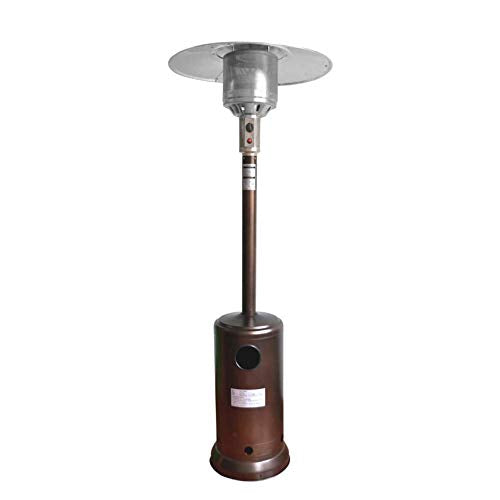 46000 Btu Stainless Steel Patio Heater, Propane Patio Heater with Wheels and Table Large, Patio Heater Portable Commercial Outdoor Heater Floor Standing with Wheels (Heater)