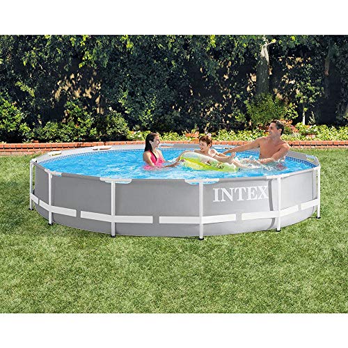 Intex 12 Ft x 30 In Durable Prism Steel Frame Above Ground Swimming Pool (3 Pk)