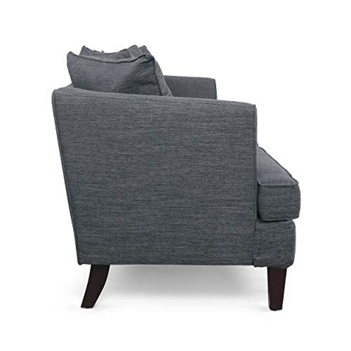 Christopher Knight Home Fairburn 3 Seater Sofa, Charcoal + Espresso