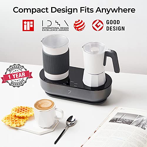 SEVEN&ME Espresso Machine with Milk Frother Coffee Maker Make Latte Cappuccino Macchiato in 3 Minutes Coffee Machine Electric Moka Pot Enjoy Barista-quality Espresso at Home