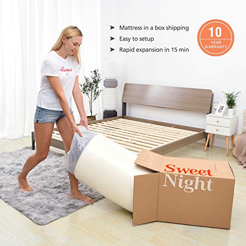 Sweetnight King Mattress, 10 Inch Gel Infused Memory Foam King Size Mattress for Motion Isolation/Cooling Sleep/Pressure & Pain Relief with Medium Firm Feel, Mattresses King