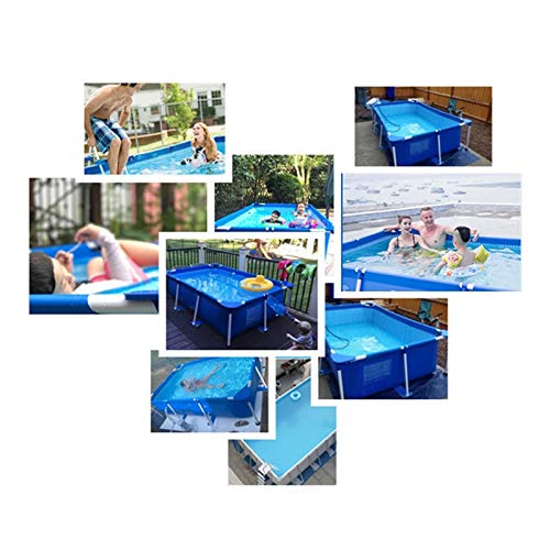 JYYYBD Above Ground Rectangular Swimming Pool, Family Kids Adults Swimming Pool, Summer Outdoor Backyard Metal Frame Pool,220x150x60cm
